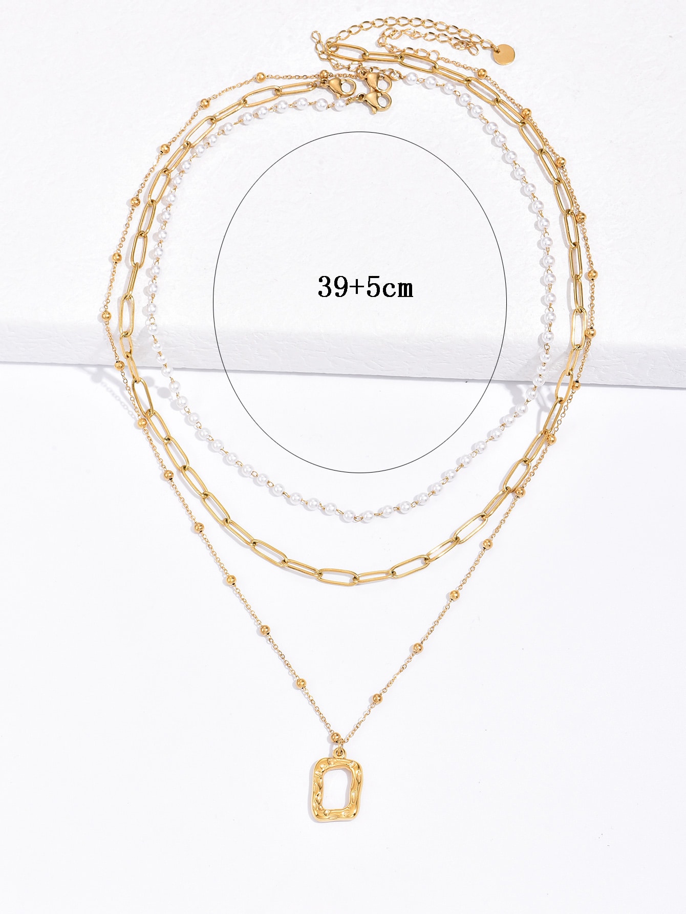 Geometric Pendant Layered Necklace