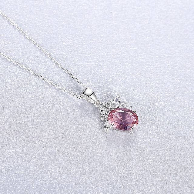 Necklace Clear Morganite Blue Copper Women's Simple Sweet Classic Luminous Wedding Geometric Necklace For Wedding Party